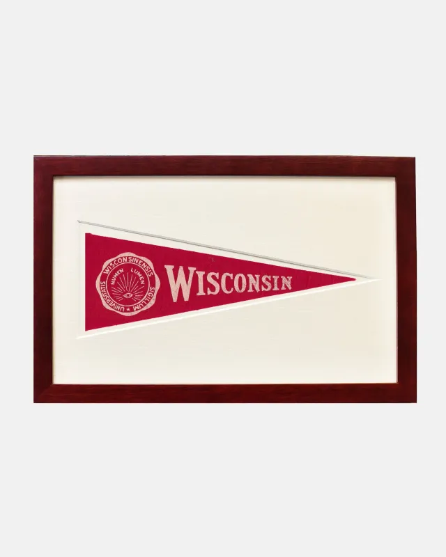 University of Wisconsin Framed Vintage Pennant sold by J. Press