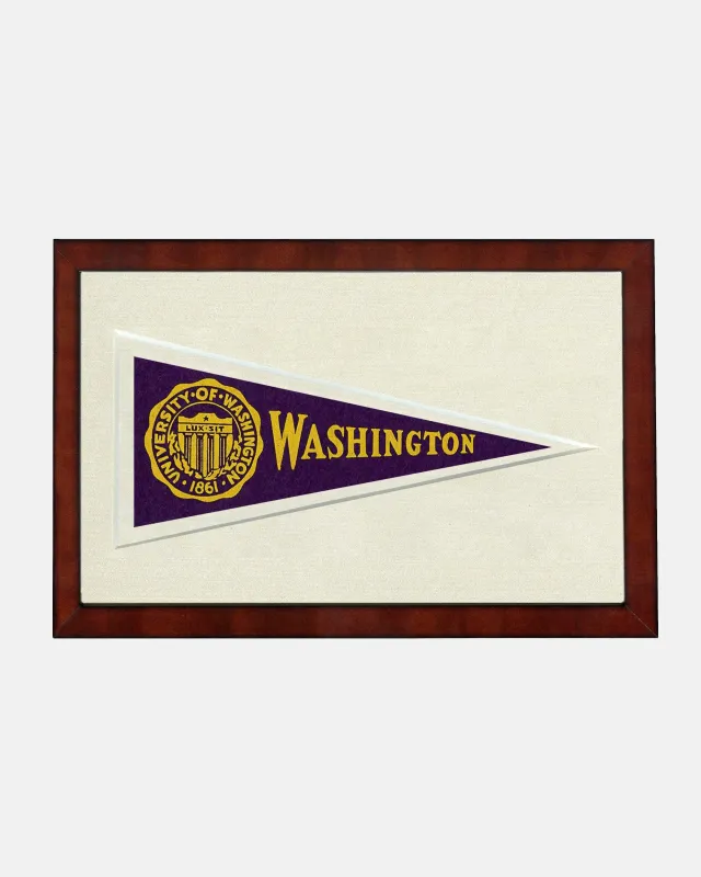 University of Washington Framed Vintage Pennant sold by J. Press
