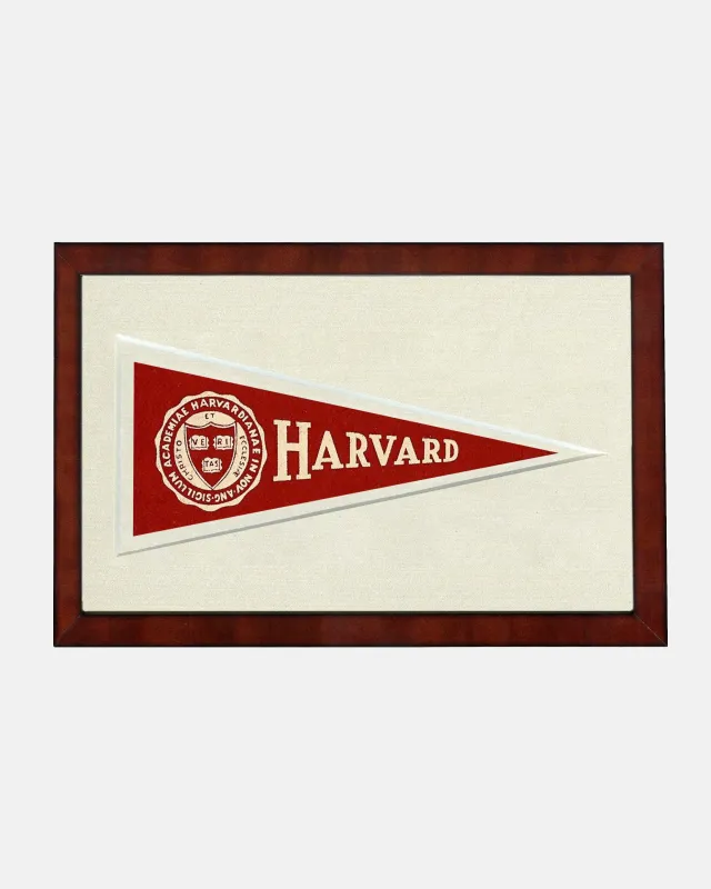 Harvard Framed Vintage Pennant made by J. Press