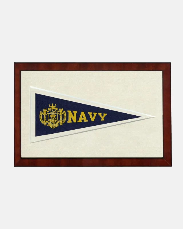 US Naval Academy Framed Vintage Pennant made by J. Press