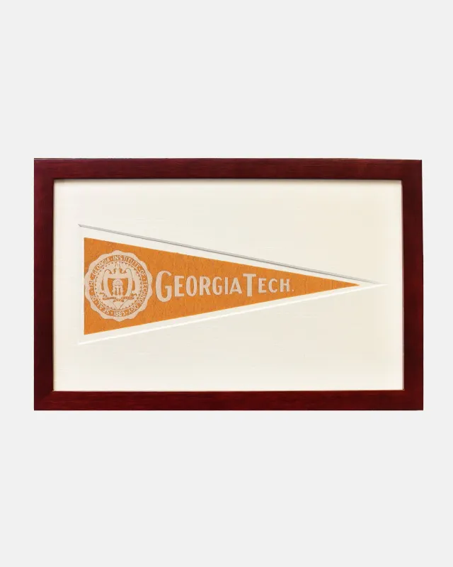 Georgia Tech Framed Vintage Pennant made by J. Press
