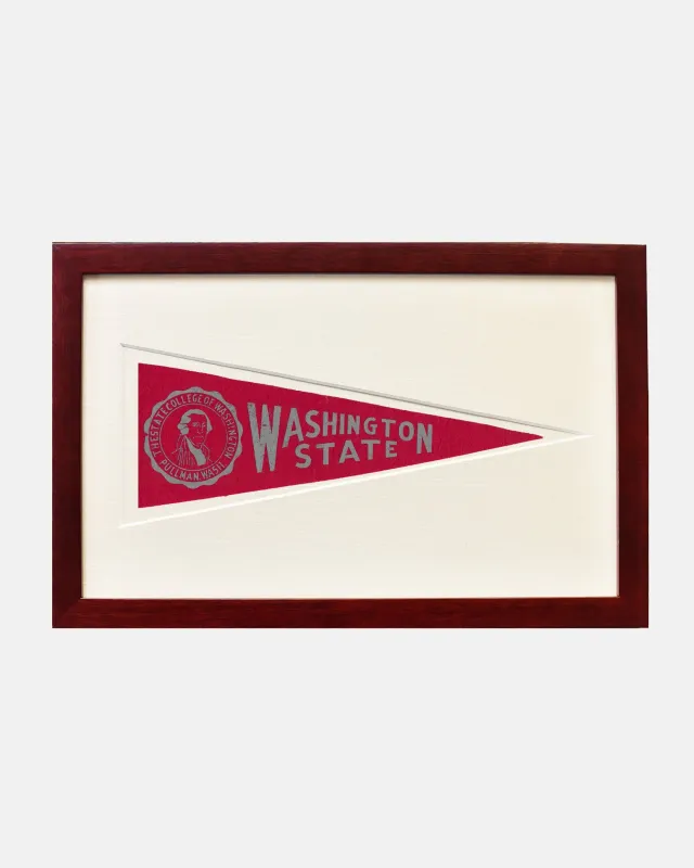 Washington State Framed Vintage Pennant made by J. Press