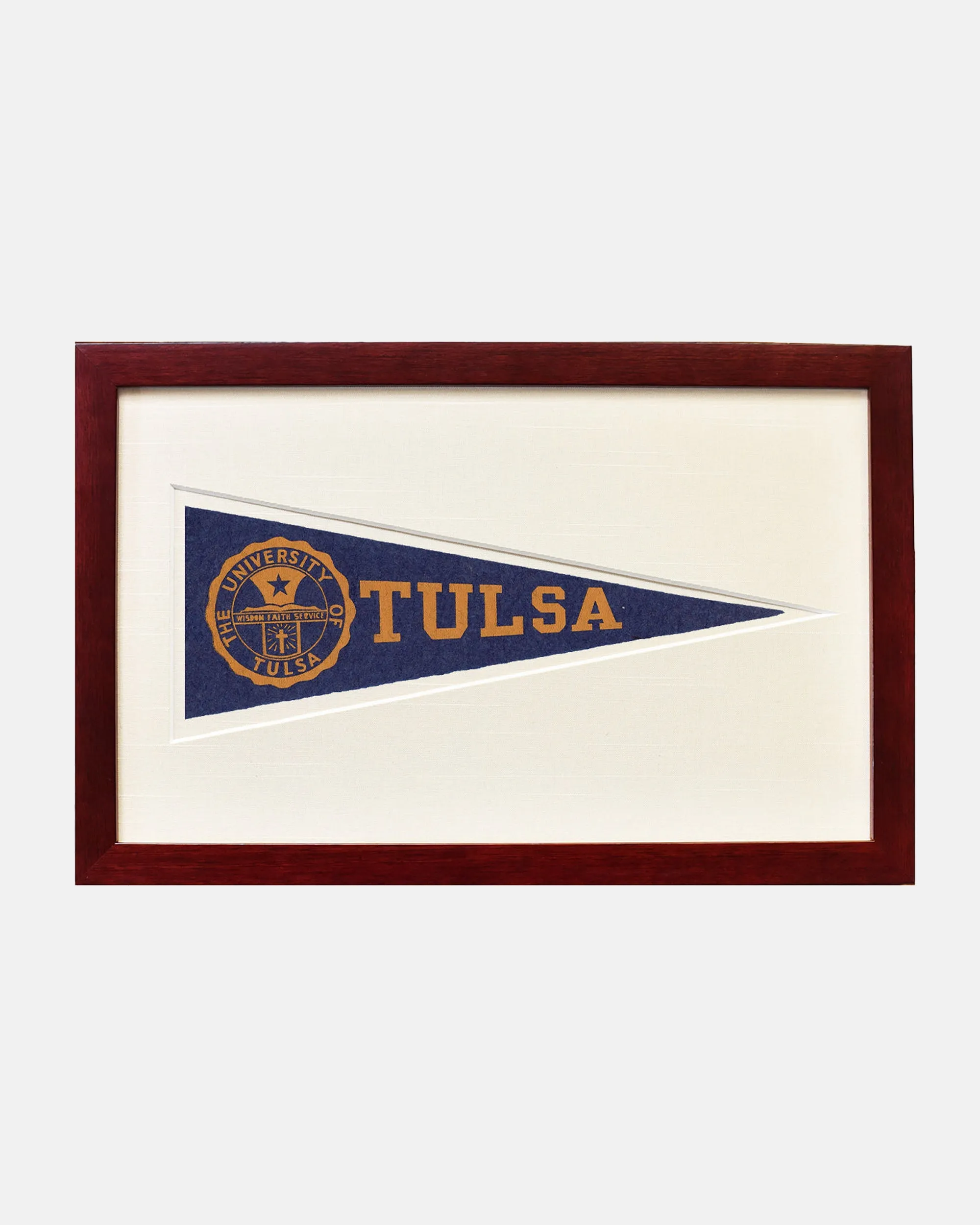Tulsa University Framed Vintage Pennant sold by J. Press