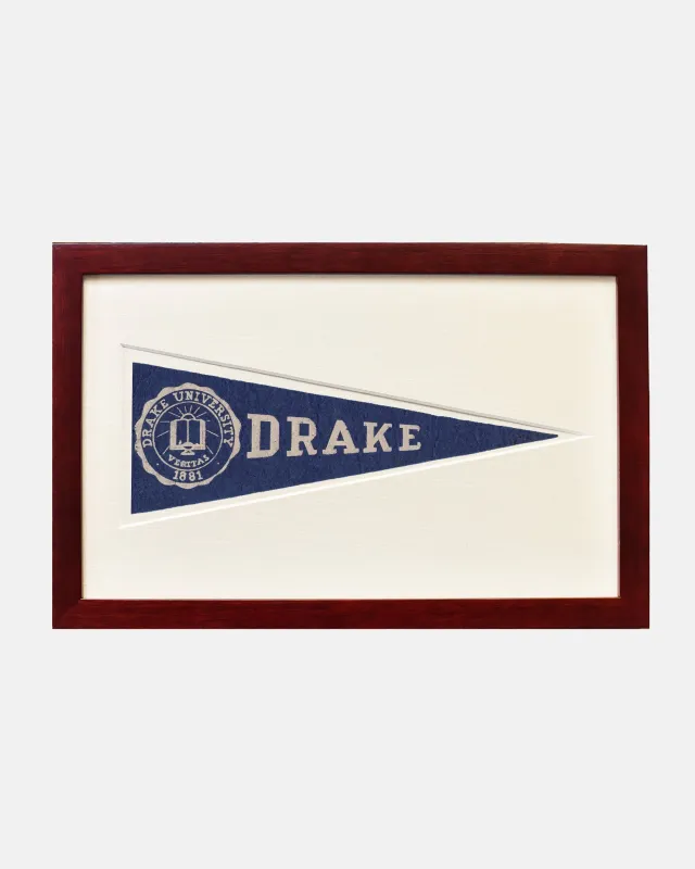 Drake University Framed Vintage Pennant sold by J. Press