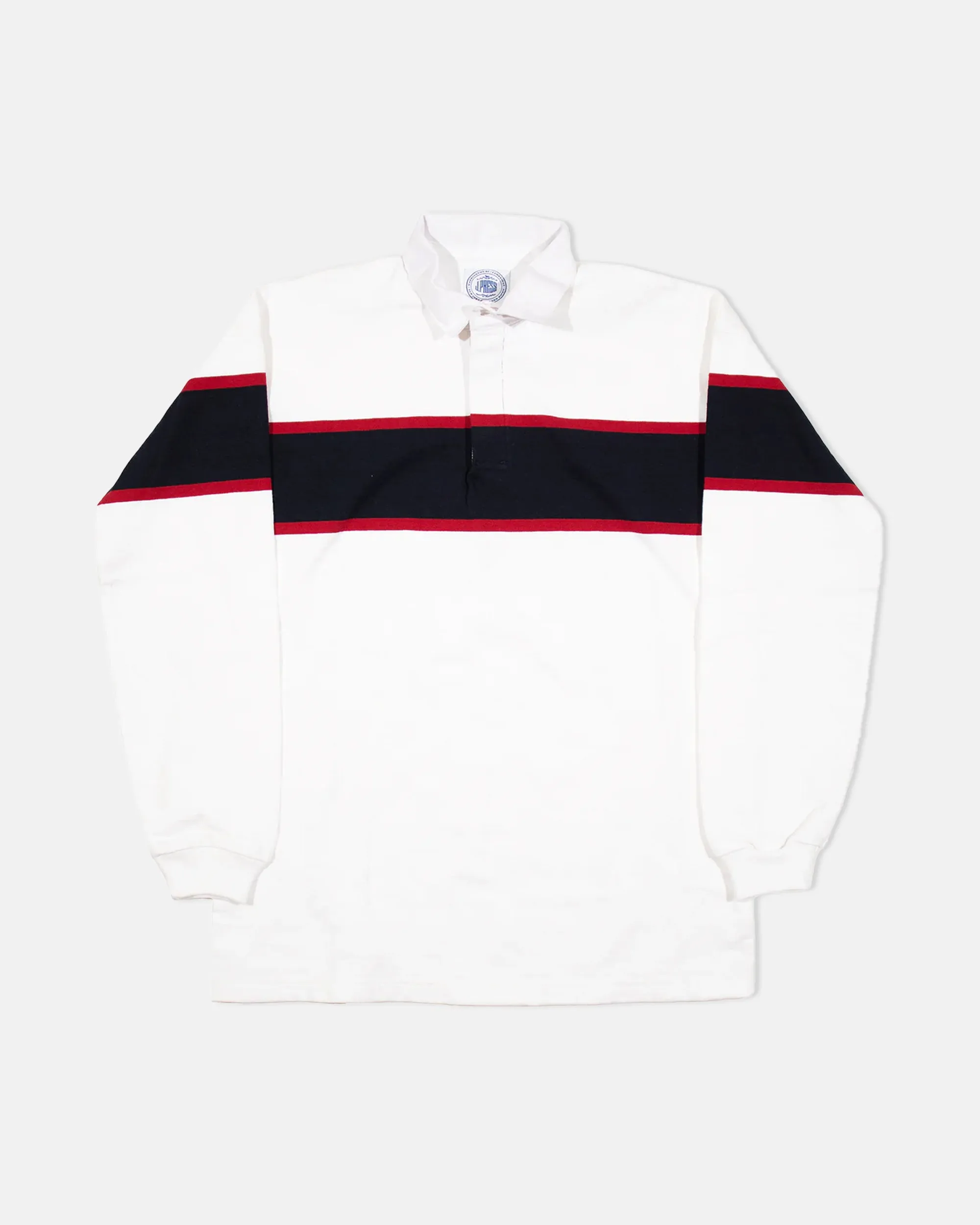 Made-in-USA White Mountain Stripe J. Press Seal Cotton Rugby sold by J. Press