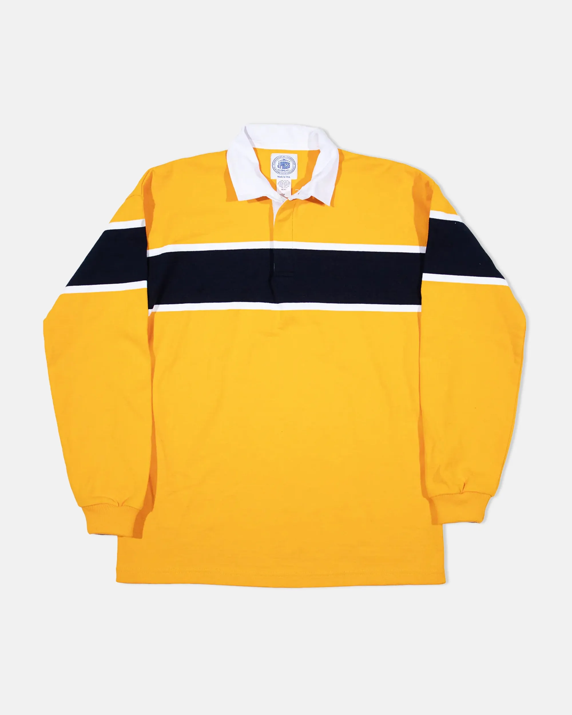 Made-in-USA Gold Mountain Stripe J. Press Seal Cotton Rugby sold by J. Press