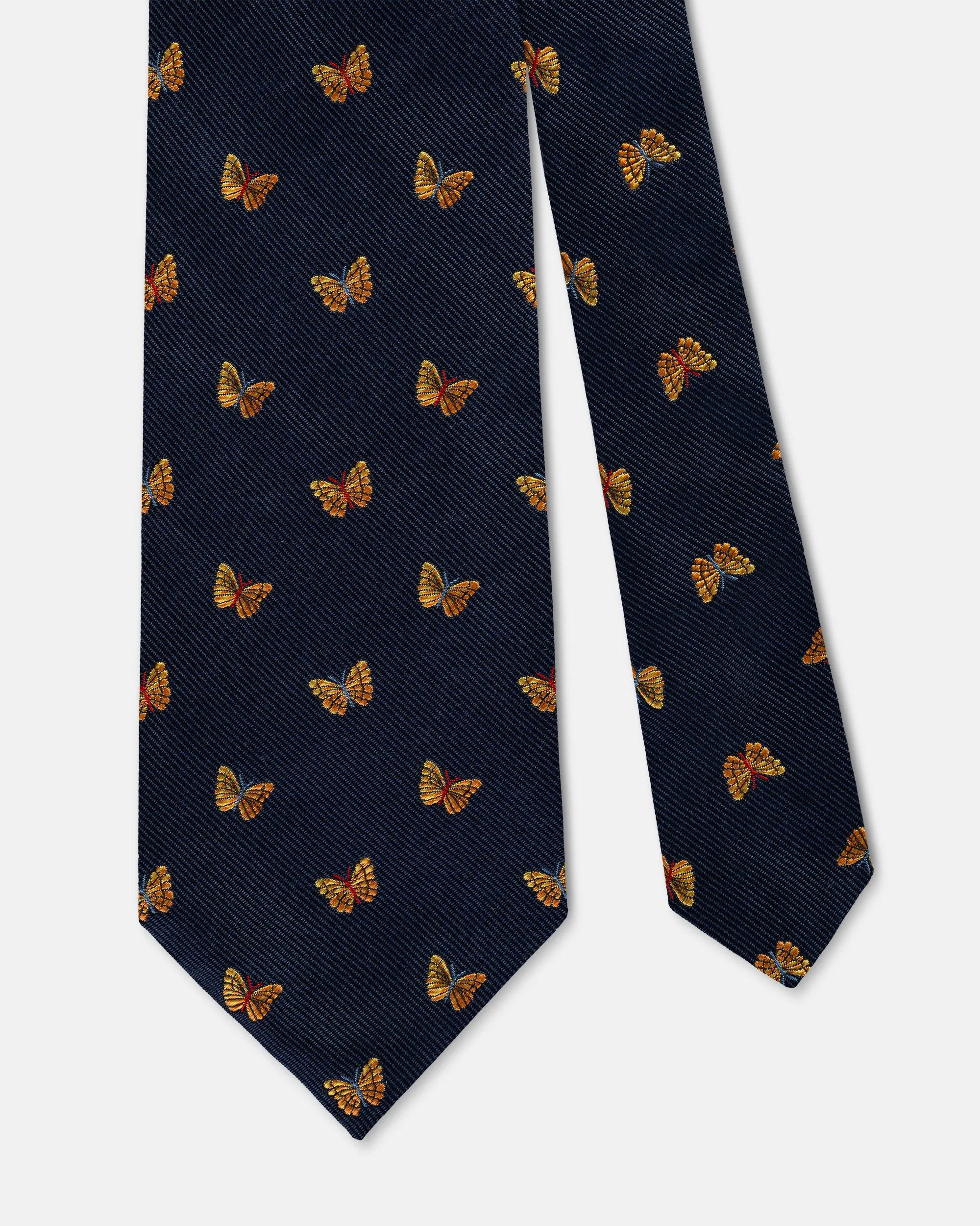 Made-in-UK Navy Butterflies Club Tie sold by J. Press product image thumbnail 2