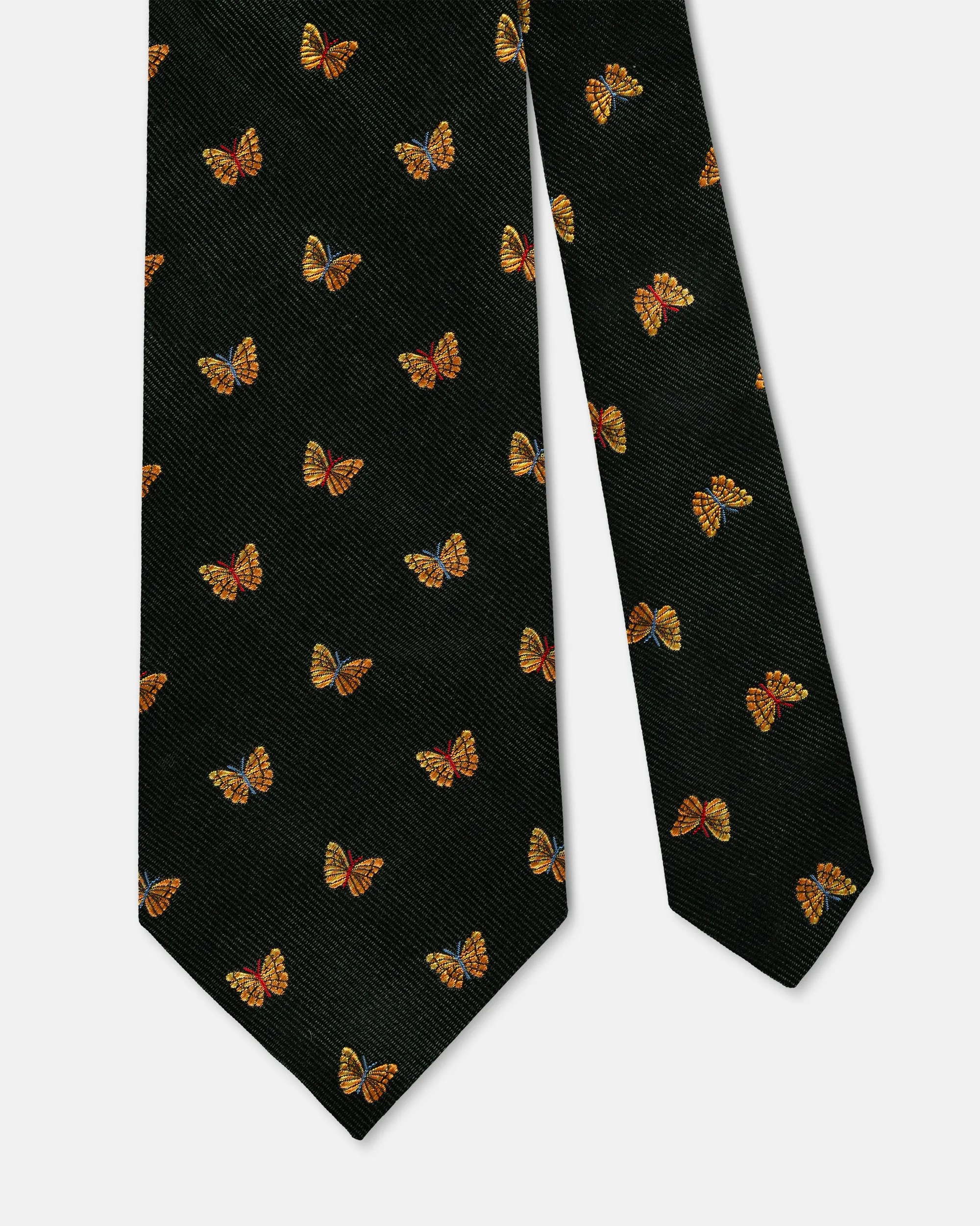 Made-in-UK Green Butterflies Club Tie sold by J. Press product image thumbnail 2