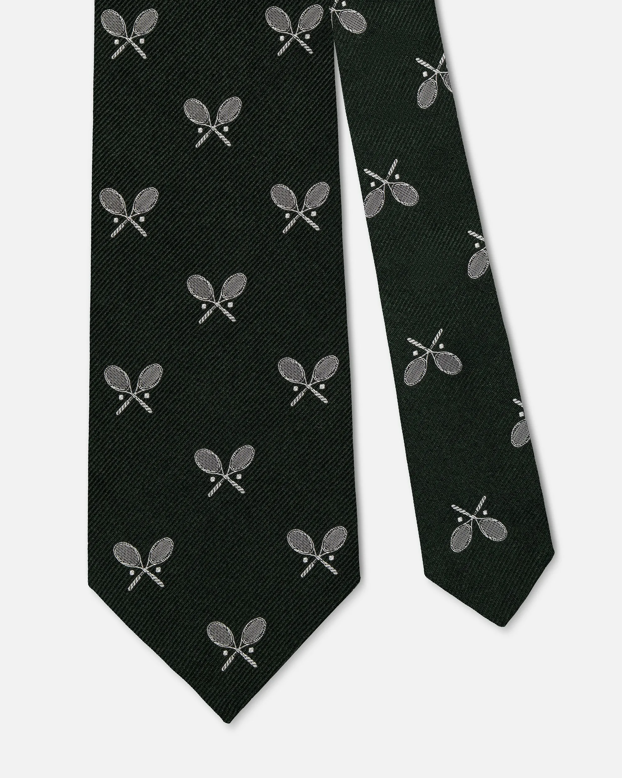 Made-in-UK Green Tennis Rackets Club Tie sold by J. Press product image thumbnail 2
