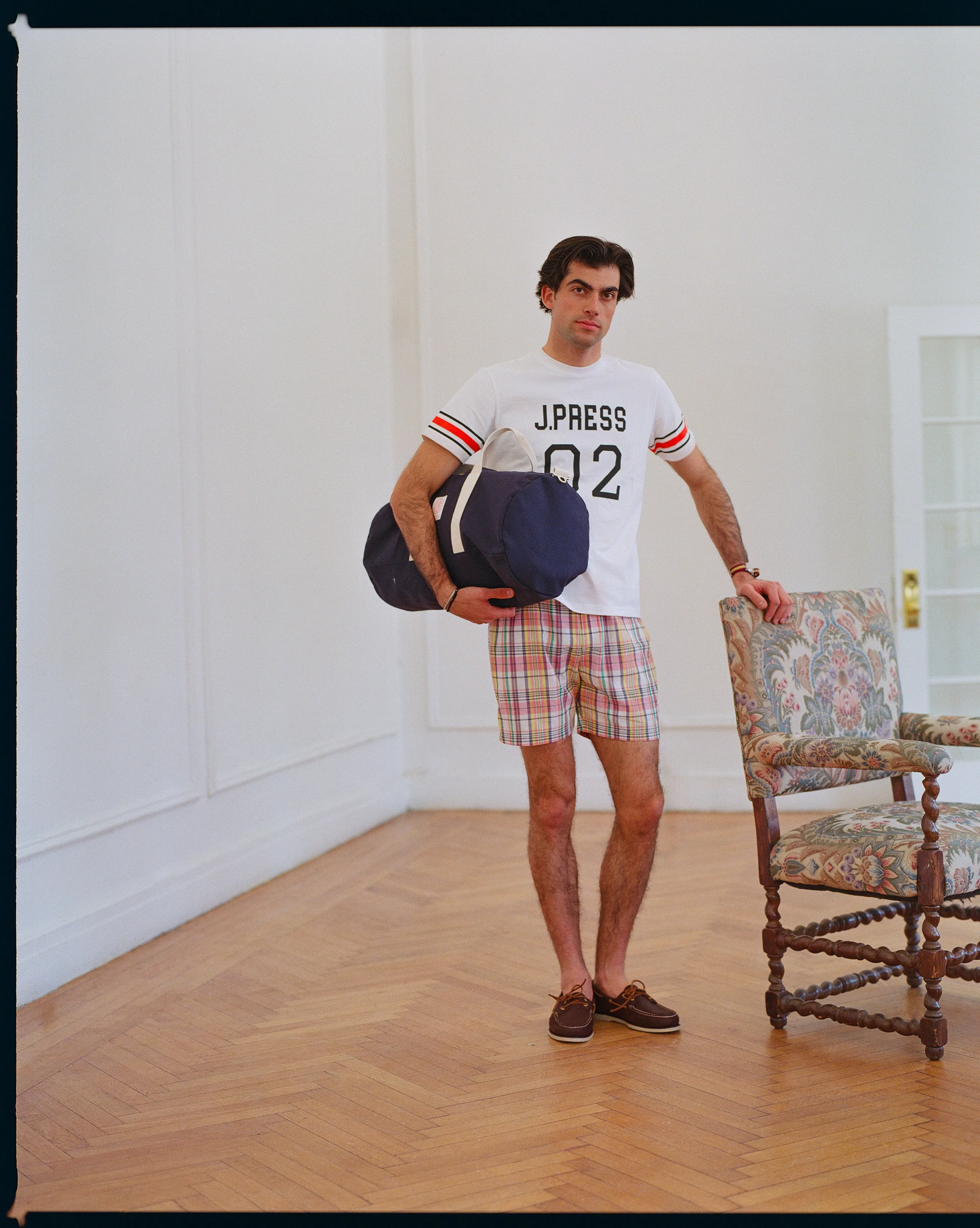 Peach & Yellow Pastel Authentic Madras Swim Trunks sold by J. Press product image thumbnail 4