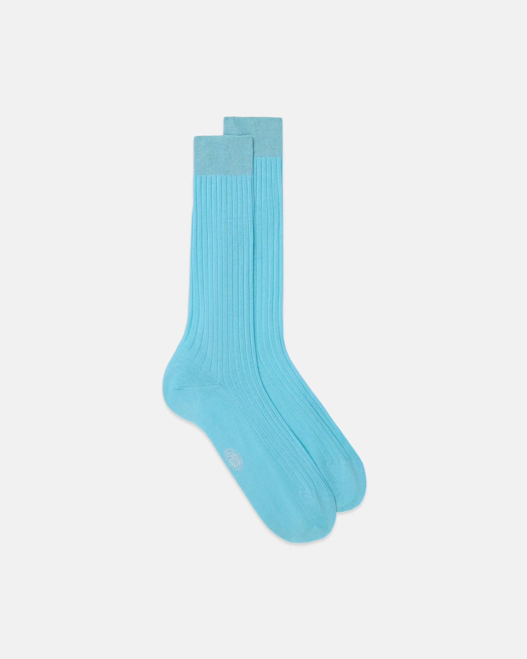 Made-in-Italy Turquoise Cotton Mid-Calf Socks sold by J. Press