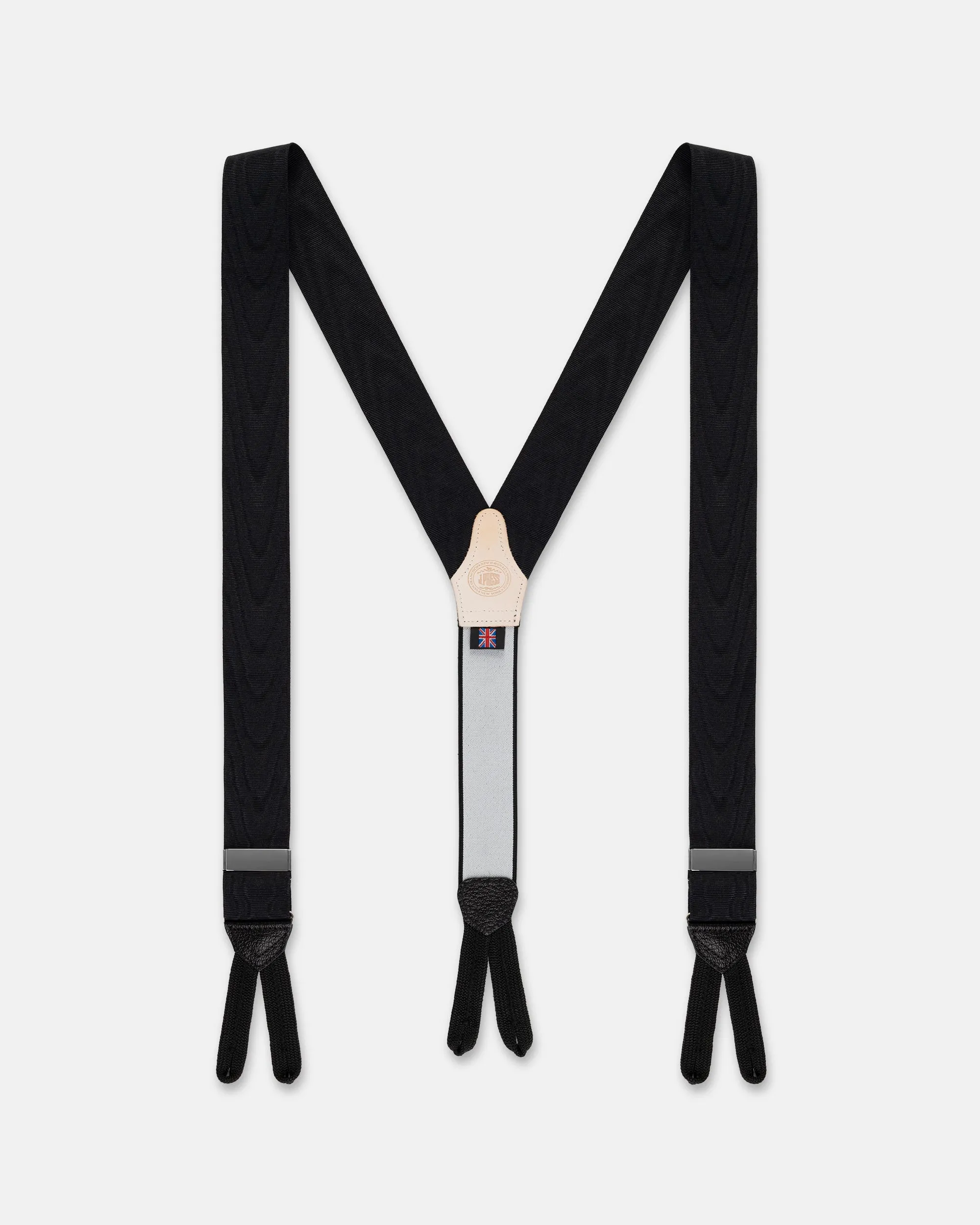 Made-in-England Black Silk Moire Braces sold by J. Press