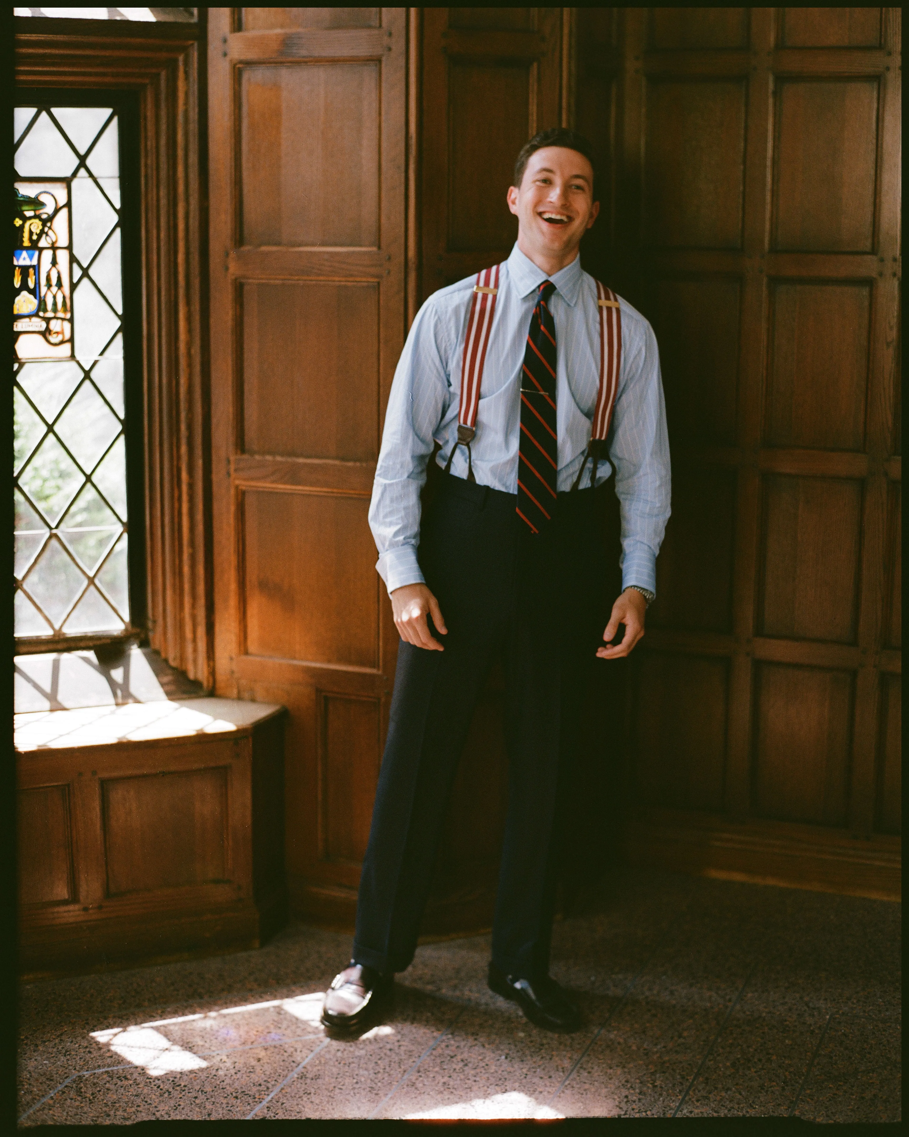 Made-in-England Red & White Striped Barathea Braces sold by J. Press product image thumbnail 4