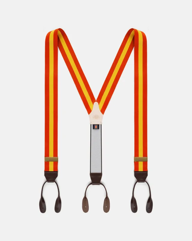 Made-in-England Orange & Yellow Striped Barathea Braces made by J. Press