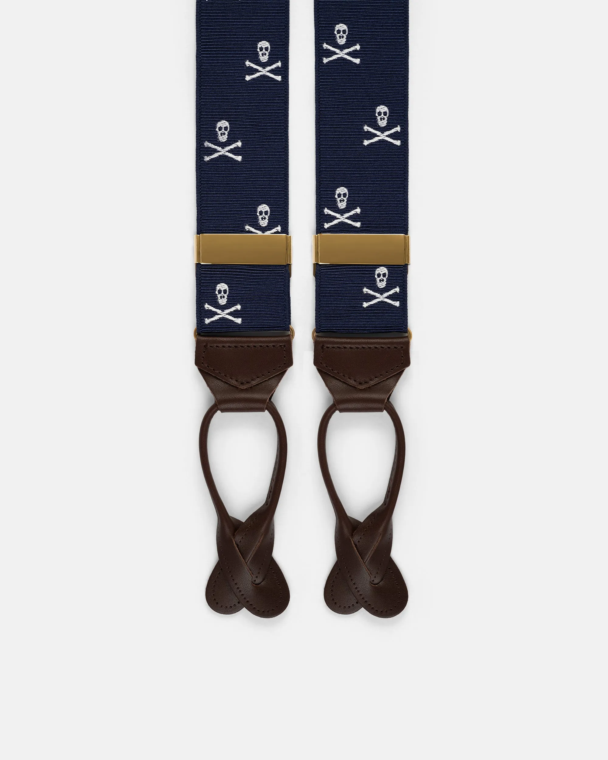 Made-in-England Navy Skull & Bones Jacquard Ribbon Braces sold by J. Press product image thumbnail 4