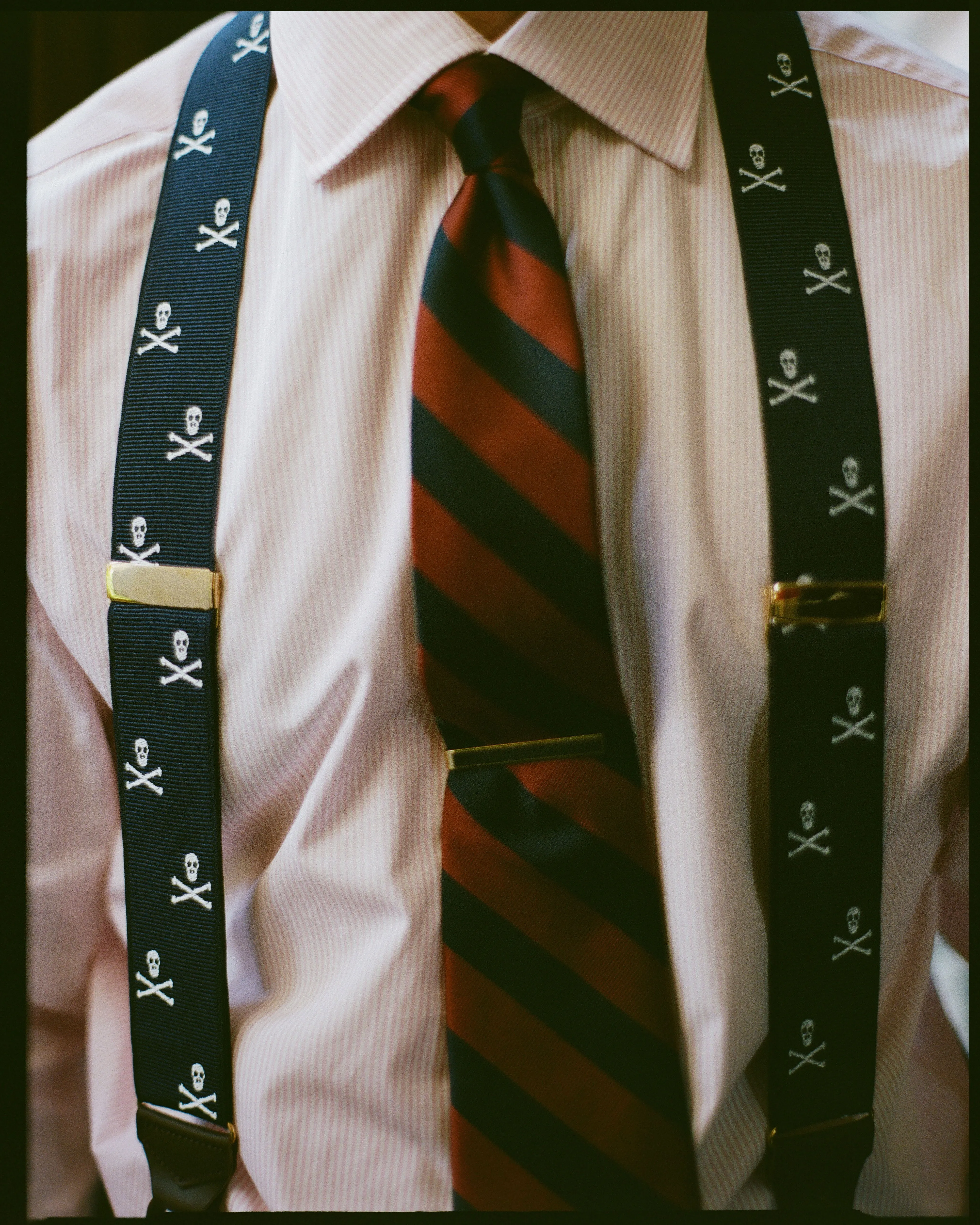 Made-in-England Navy Skull & Bones Jacquard Ribbon Braces sold by J. Press product image thumbnail 2