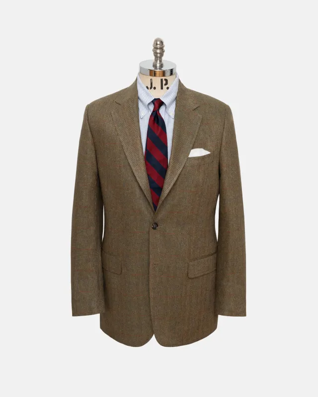 Made-in-Canada Olive Barleybone Silk Sport Coat made by J. Press