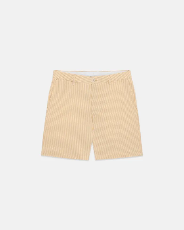 Gold Cotton Seersucker Shorts made by J. Press
