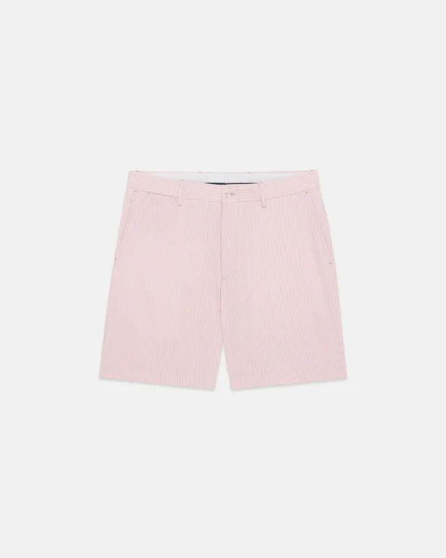 Pink Cotton Seersucker Shorts made by J. Press
