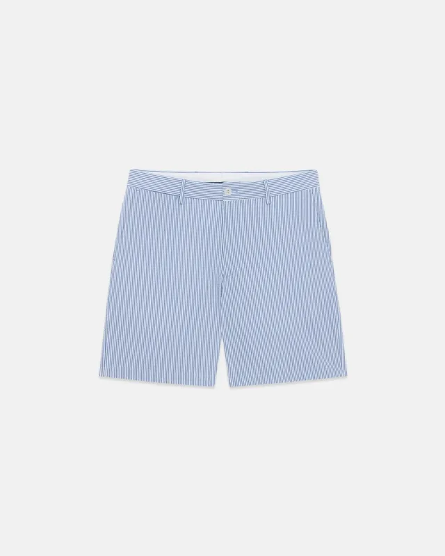 Blue Cotton Seersucker Shorts made by J. Press