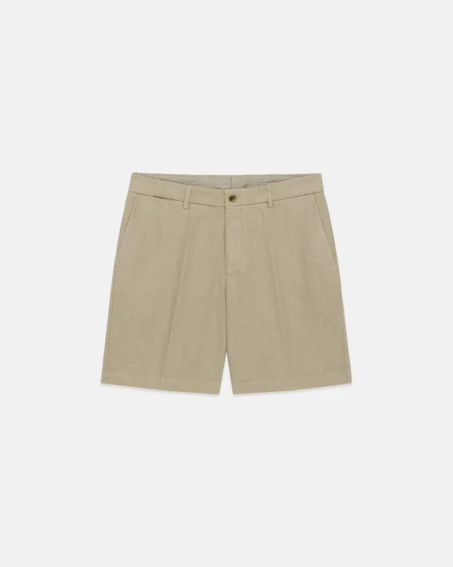Khaki Linen Shorts made by J. Press