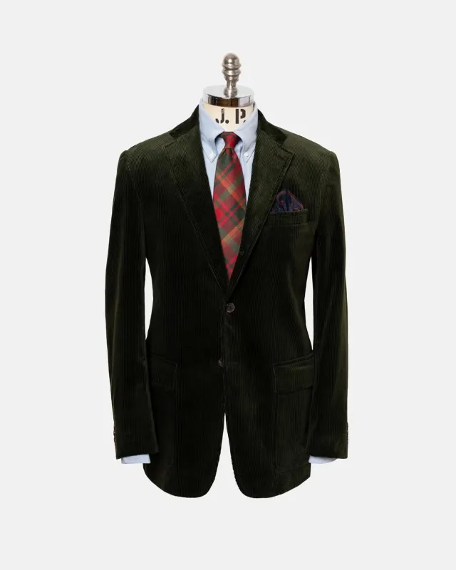 Made-in-USA Olive Duca Visconti Corduroy Sport Coat made by J. Press