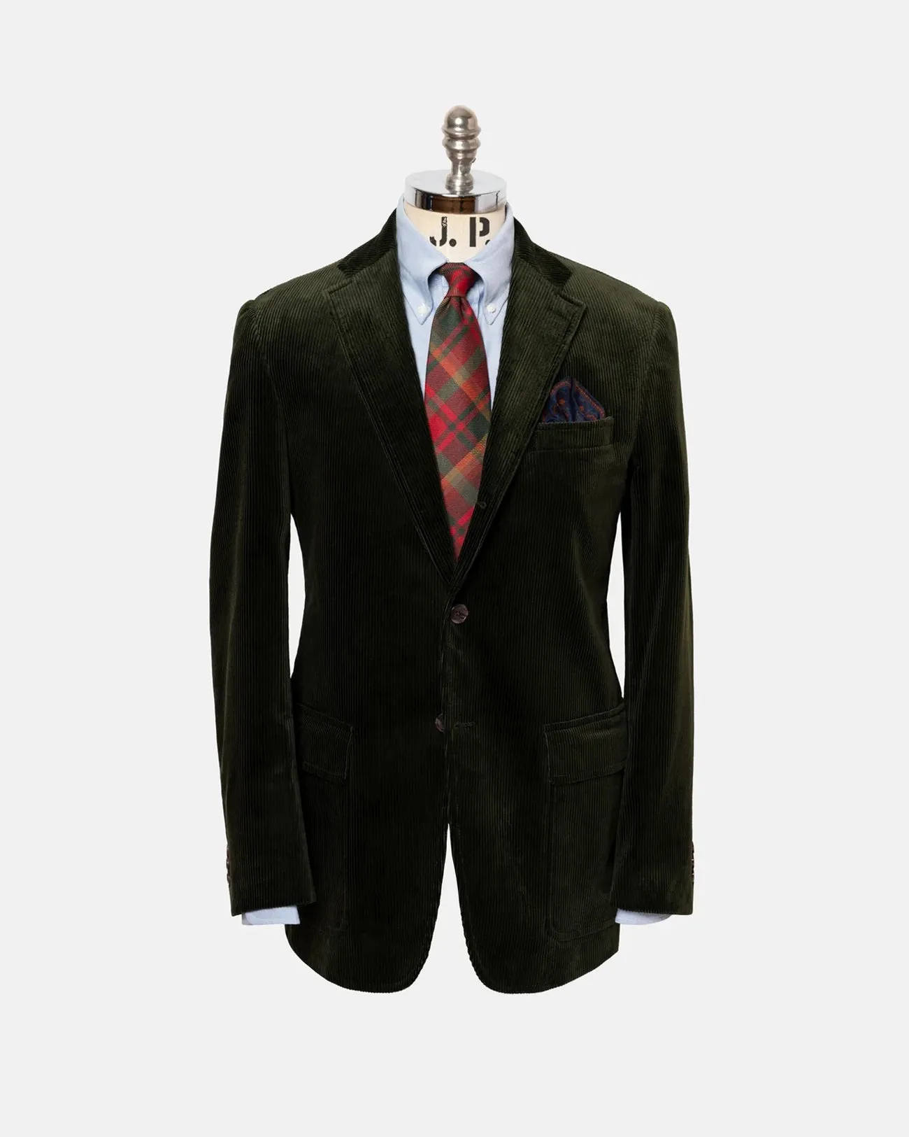 Made-in-USA Olive Duca Visconti Corduroy Sport Coat sold by J. Press