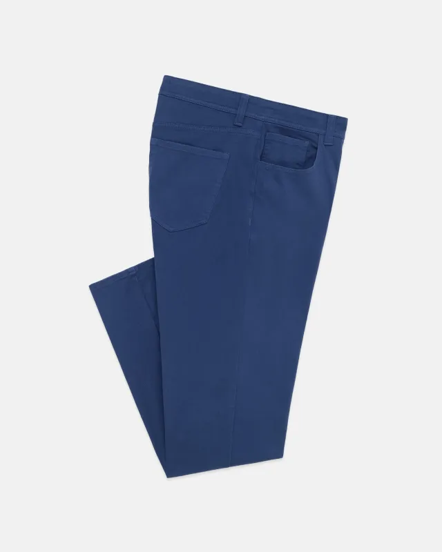 Navy 5-Pocket Twill Pant made by J. Press