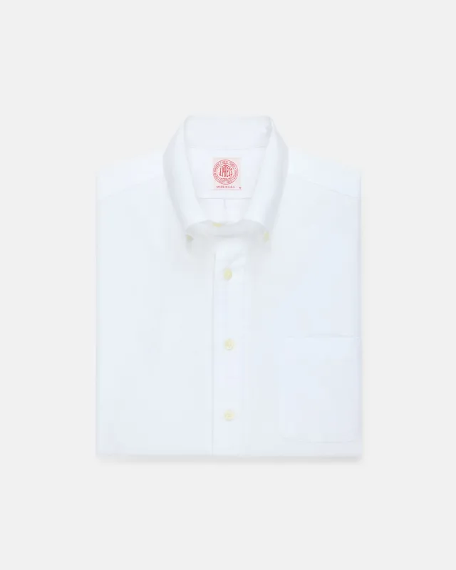 Made-in-USA White Oxford Cloth Short Sleeve Sport Shirt - Classic Fit made by J. Press