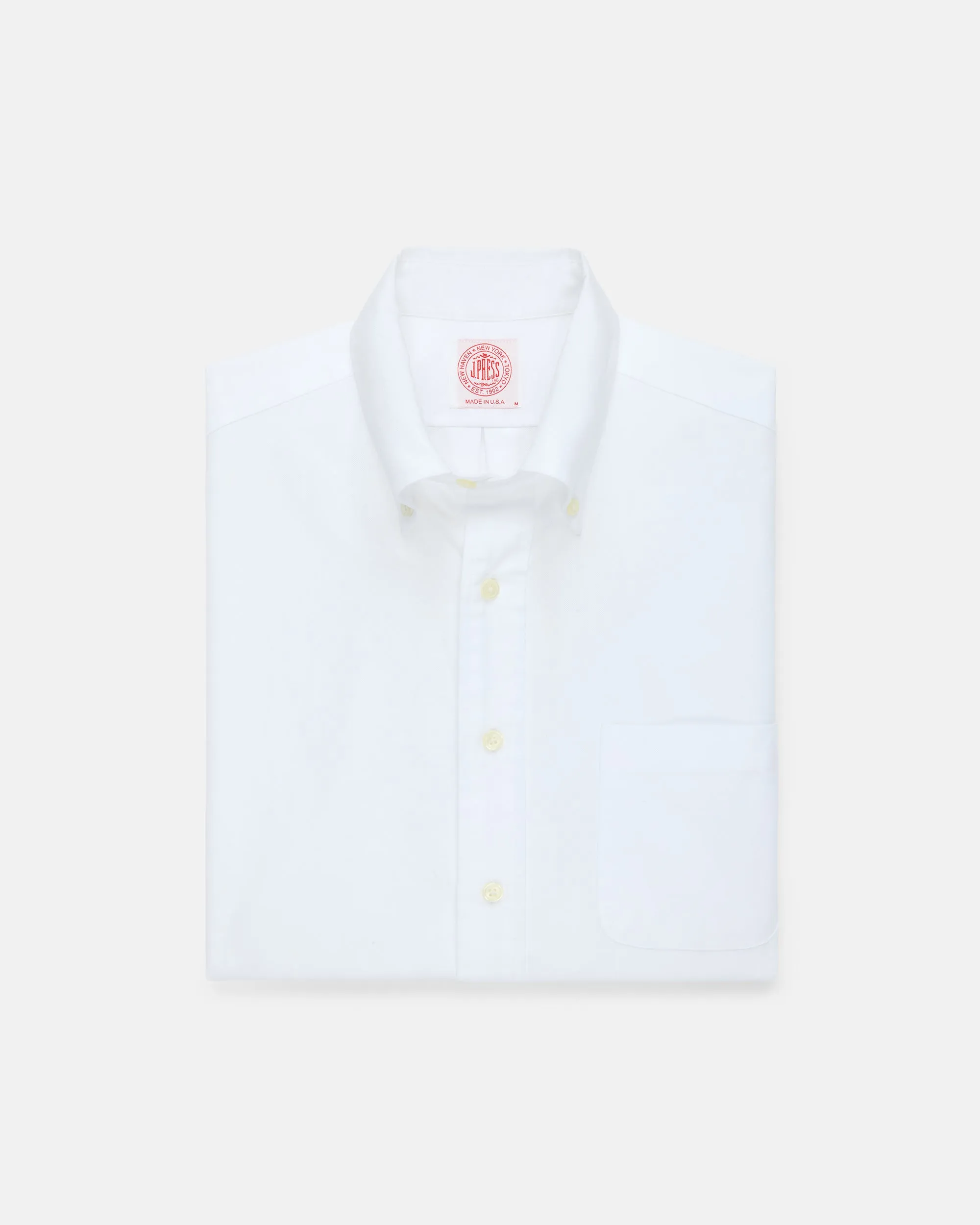 Made-in-USA White Oxford Cloth Short Sleeve Sport Shirt - Classic Fit sold by J. Press
