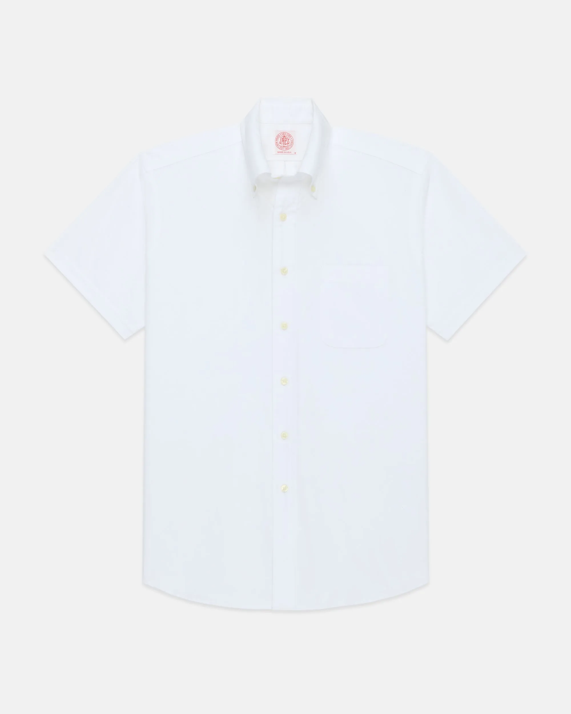 Made-in-USA White Oxford Cloth Short Sleeve Sport Shirt - Classic Fit sold by J. Press product image thumbnail 2