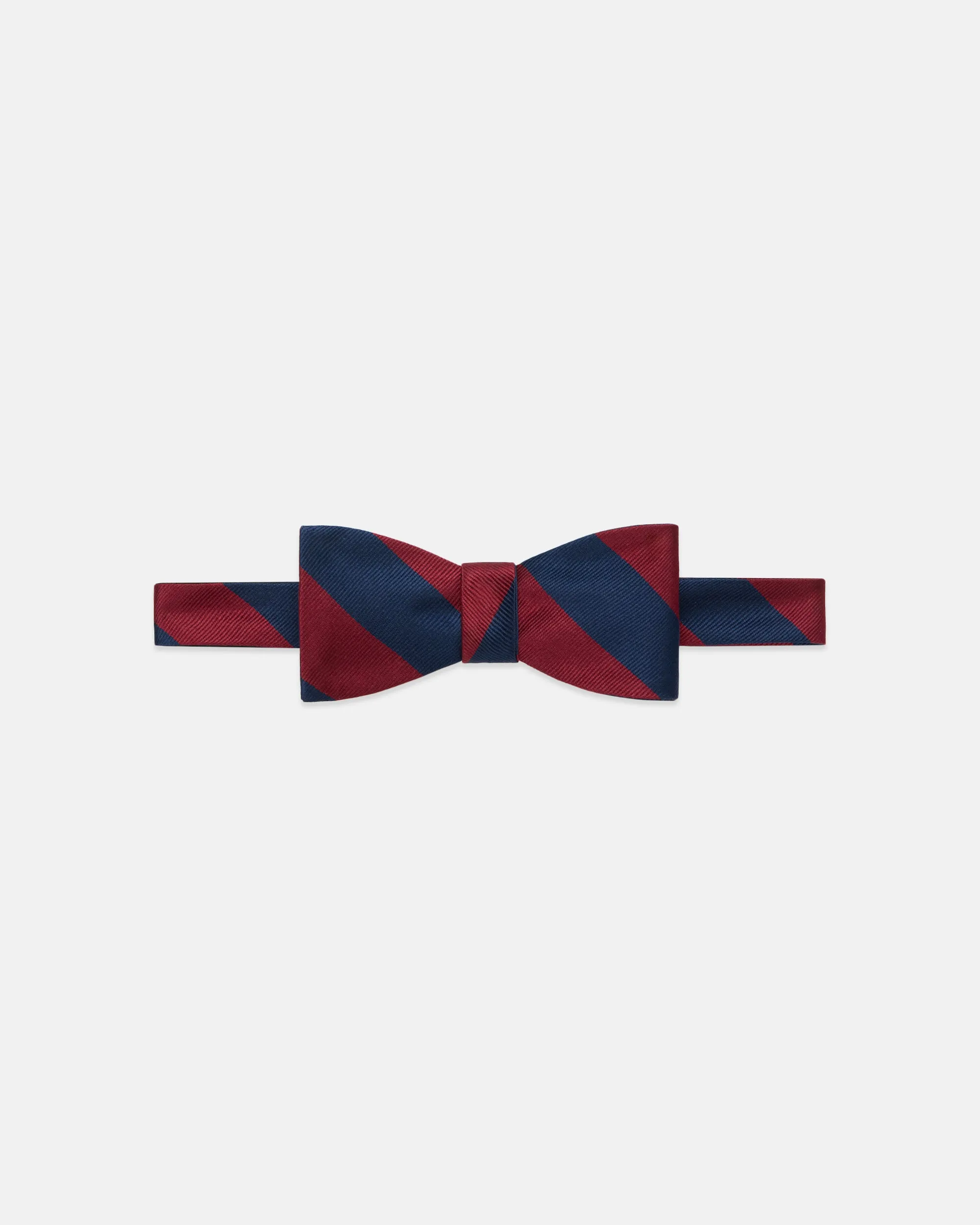 Made-in-USA Navy & Dark Red Guard Stripe Repp Bow Tie sold by J. Press
