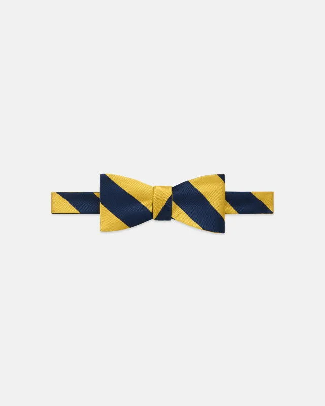 Made-in-USA Navy & Yellow Guard Stripe Repp Bow Tie made by J. Press