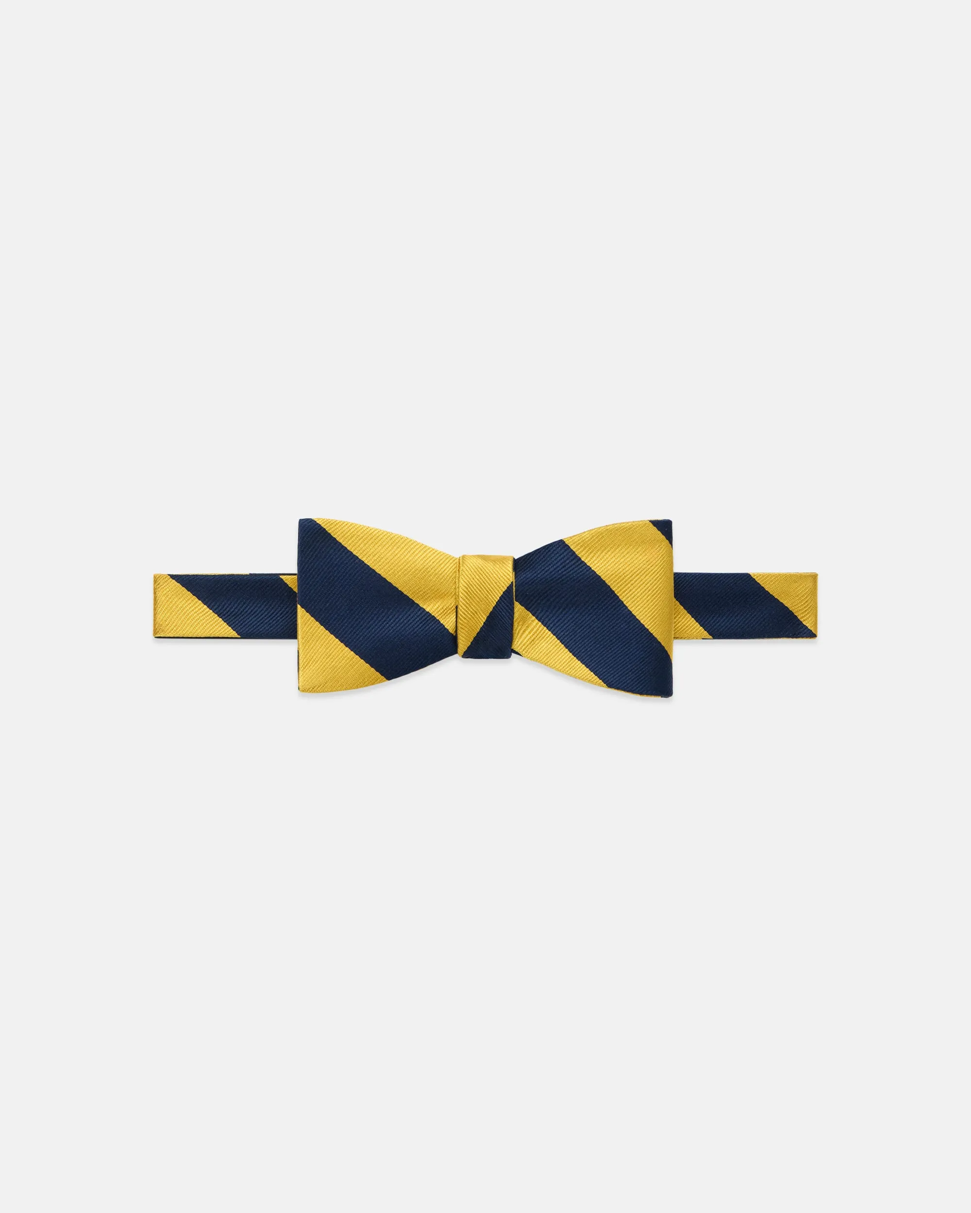 Made-in-USA Navy & Yellow Guard Stripe Repp Bow Tie sold by J. Press