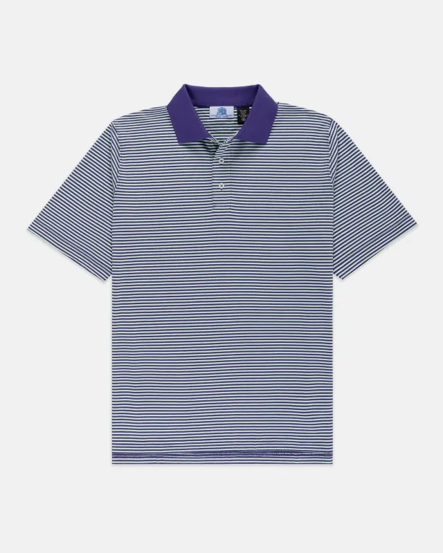 SHORT SLEEVE STRIPE POLO - LIGHT GREEN/LIGHT BLUE made by J. Press
