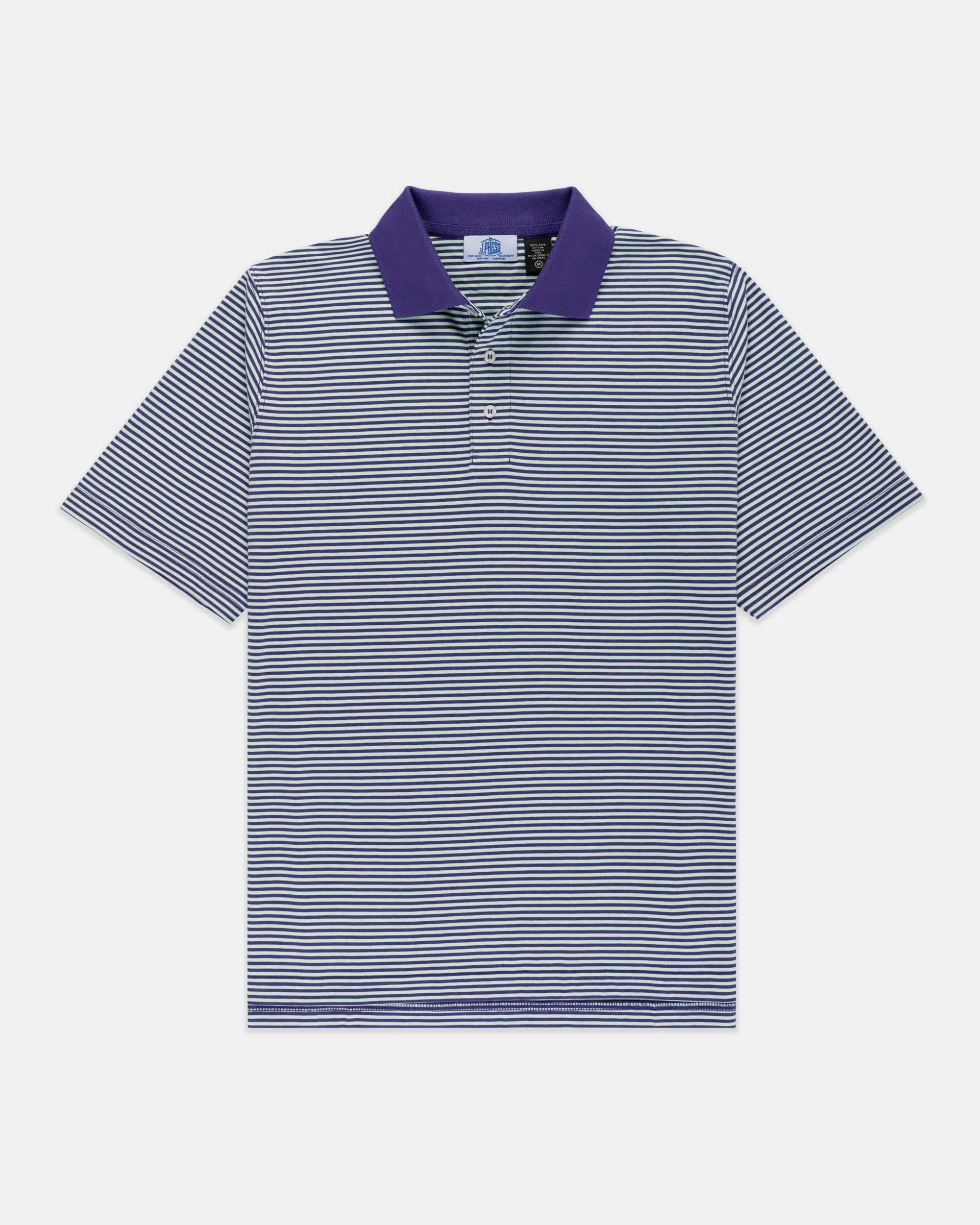 SHORT SLEEVE STRIPE POLO - LIGHT GREEN/LIGHT BLUE sold by J. Press