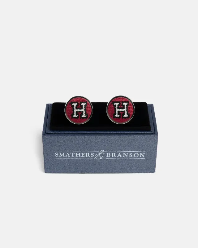 Harvard University Needlepoint Cufflinks made by J. Press