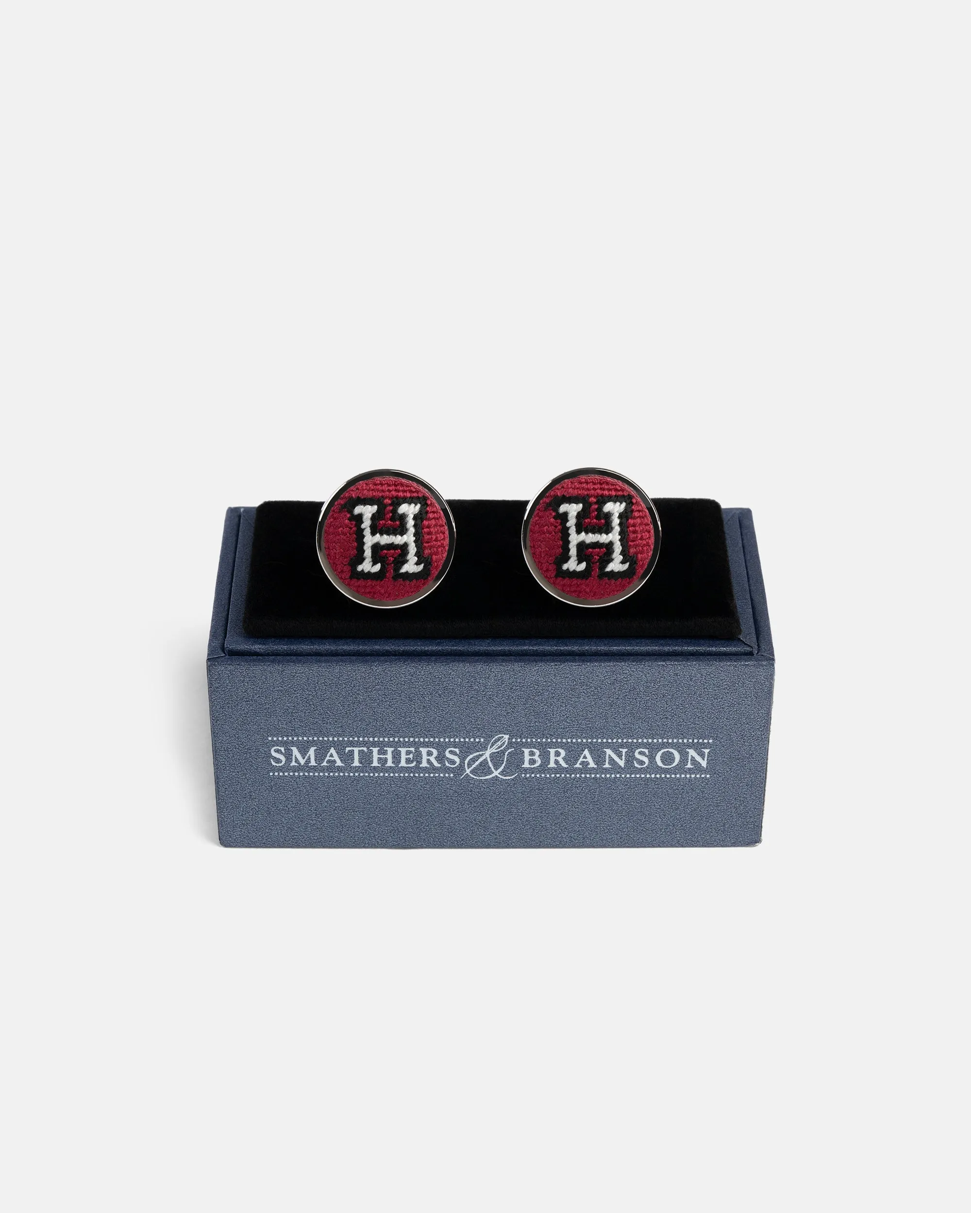 Harvard University Needlepoint Cufflinks sold by J. Press