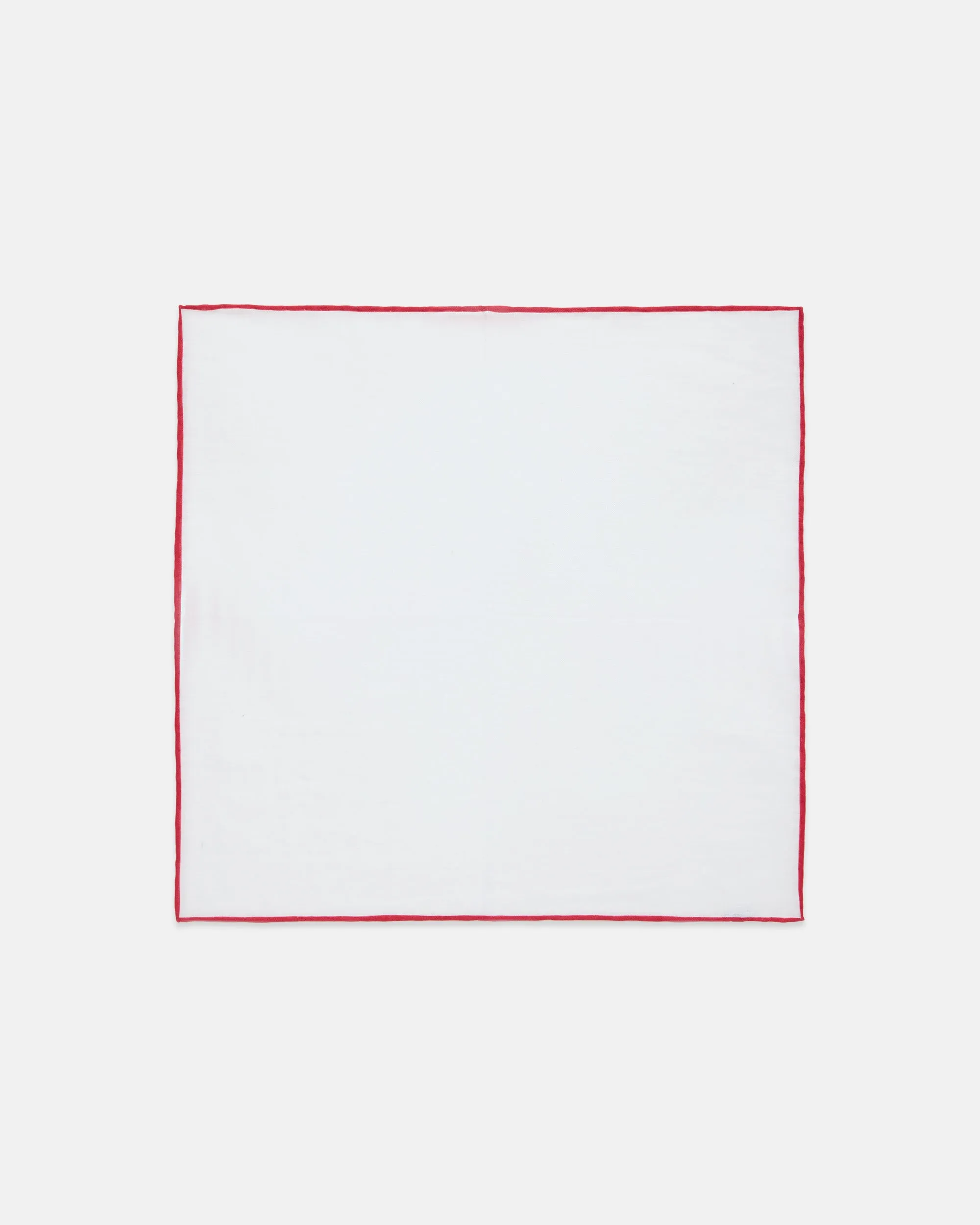 Made-in-Italy White with Red Edge Linen Pocket Square sold by J. Press