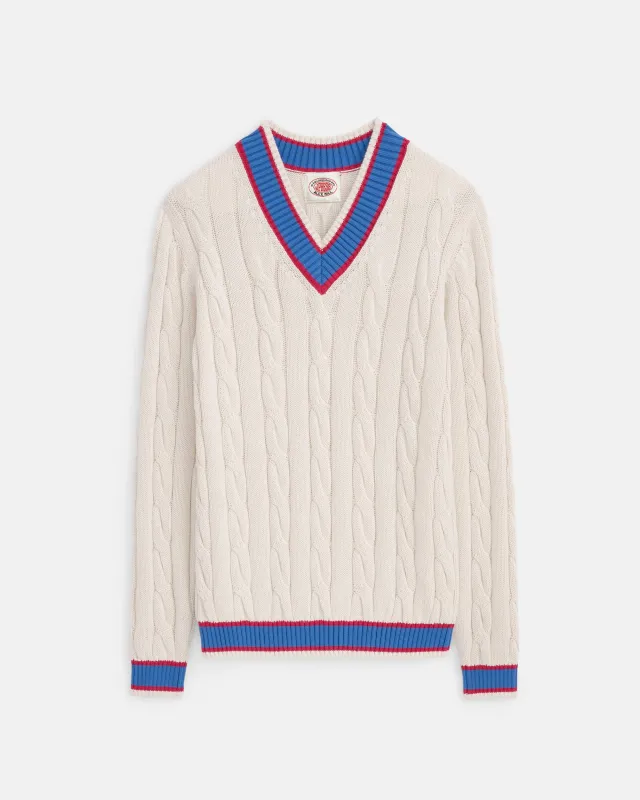 Ivory Cotton Cricket Sweater made by J. Press