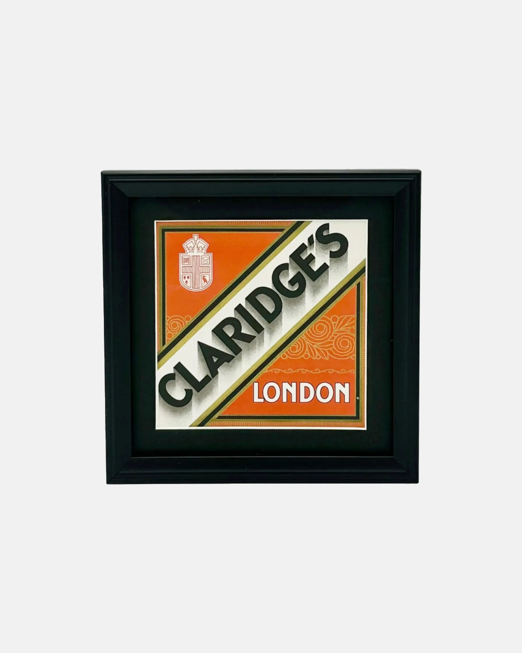 Vintage Claridge's Hotel Mayfair London Framed Luggage Label sold by J. Press
