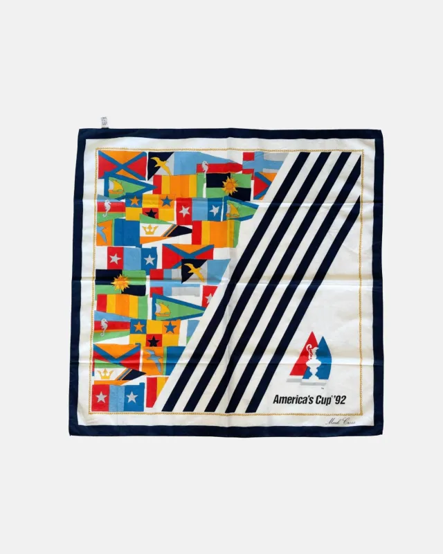 Vintage Mark Cross America's Cup 1992 Cotton Scarf made by J. Press