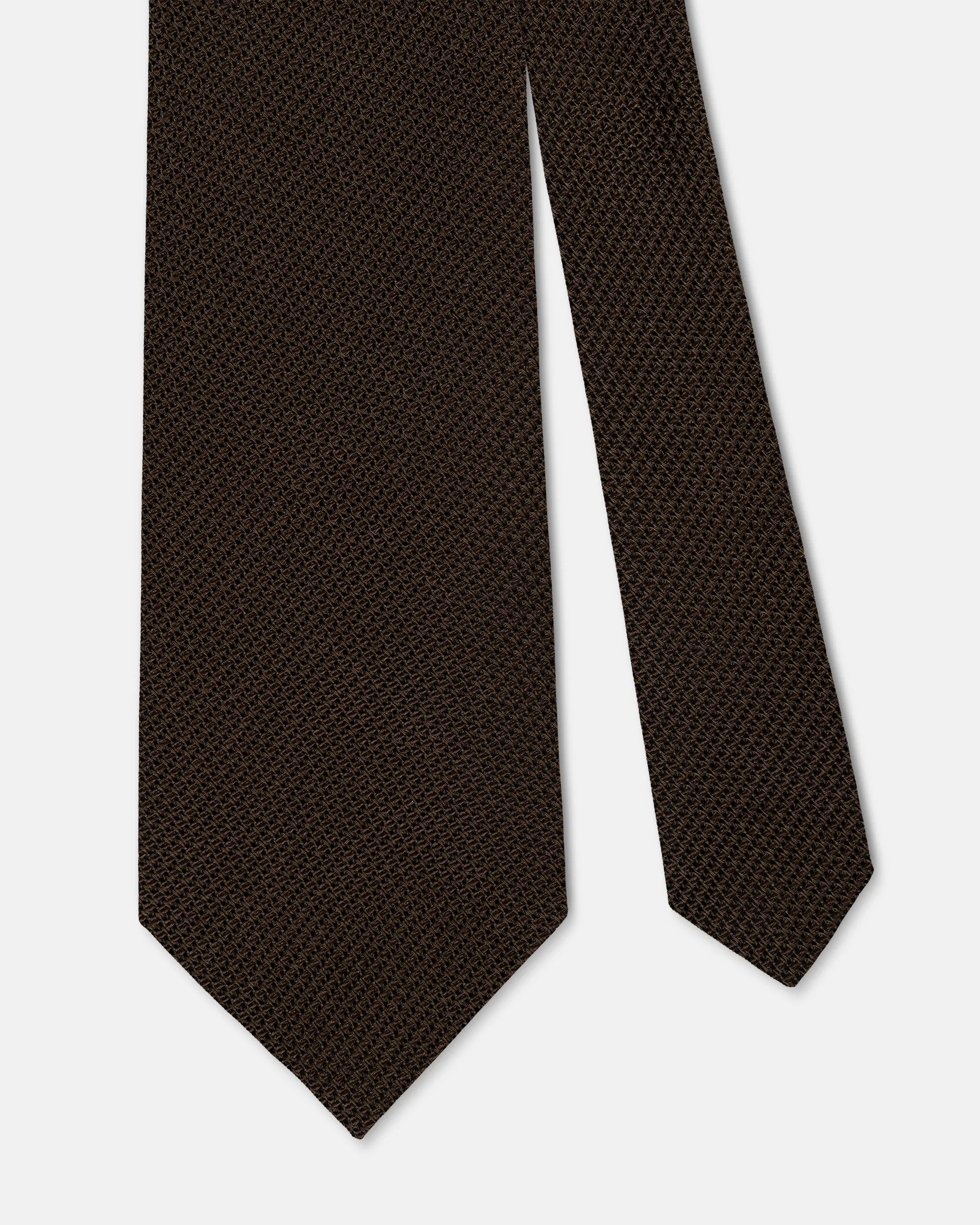 Made-in-UK Solid Brown Grenadine Tie sold by J. Press product image thumbnail 2