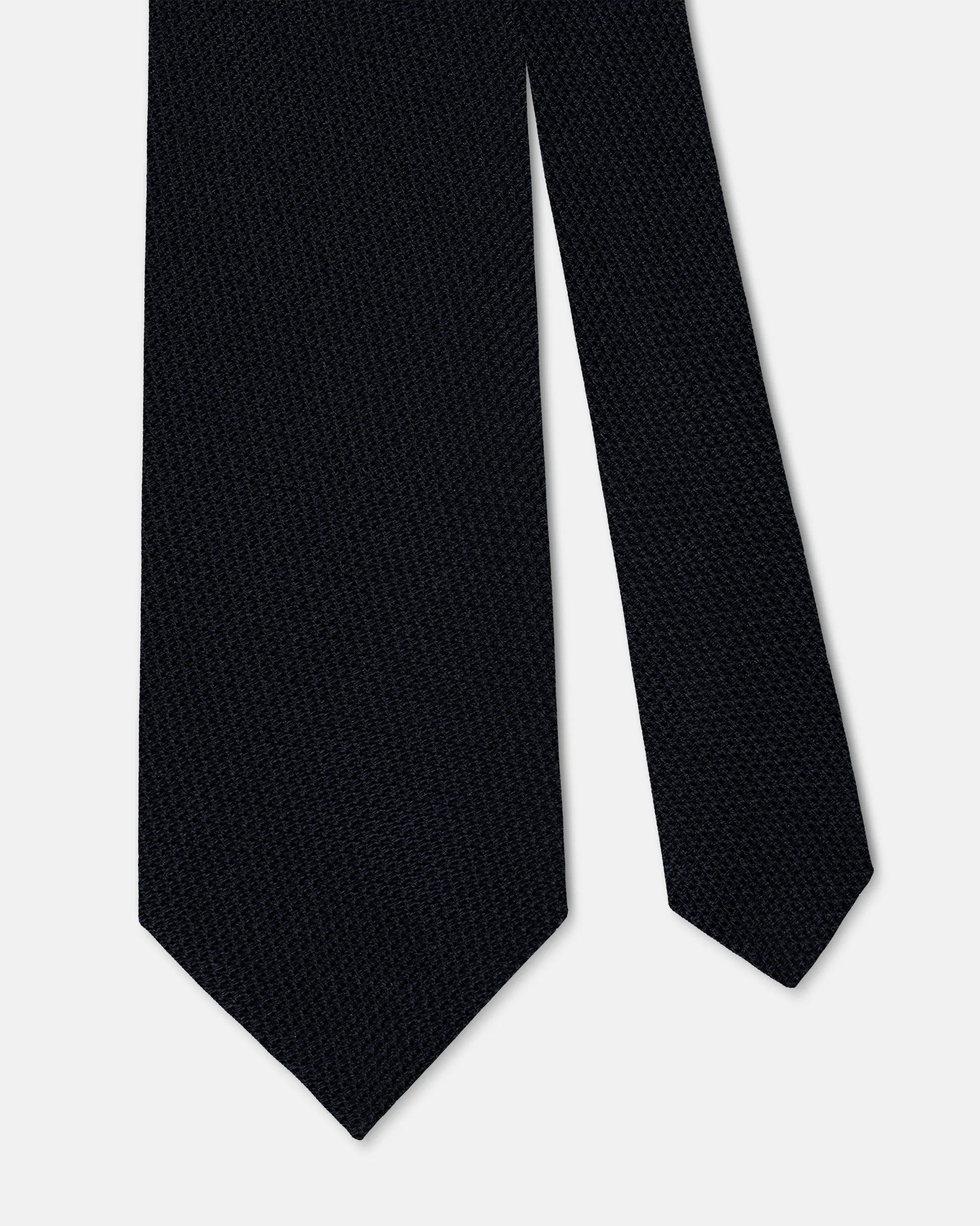 Made-in-UK Solid Dark Navy Grenadine Tie sold by J. Press product image thumbnail 2