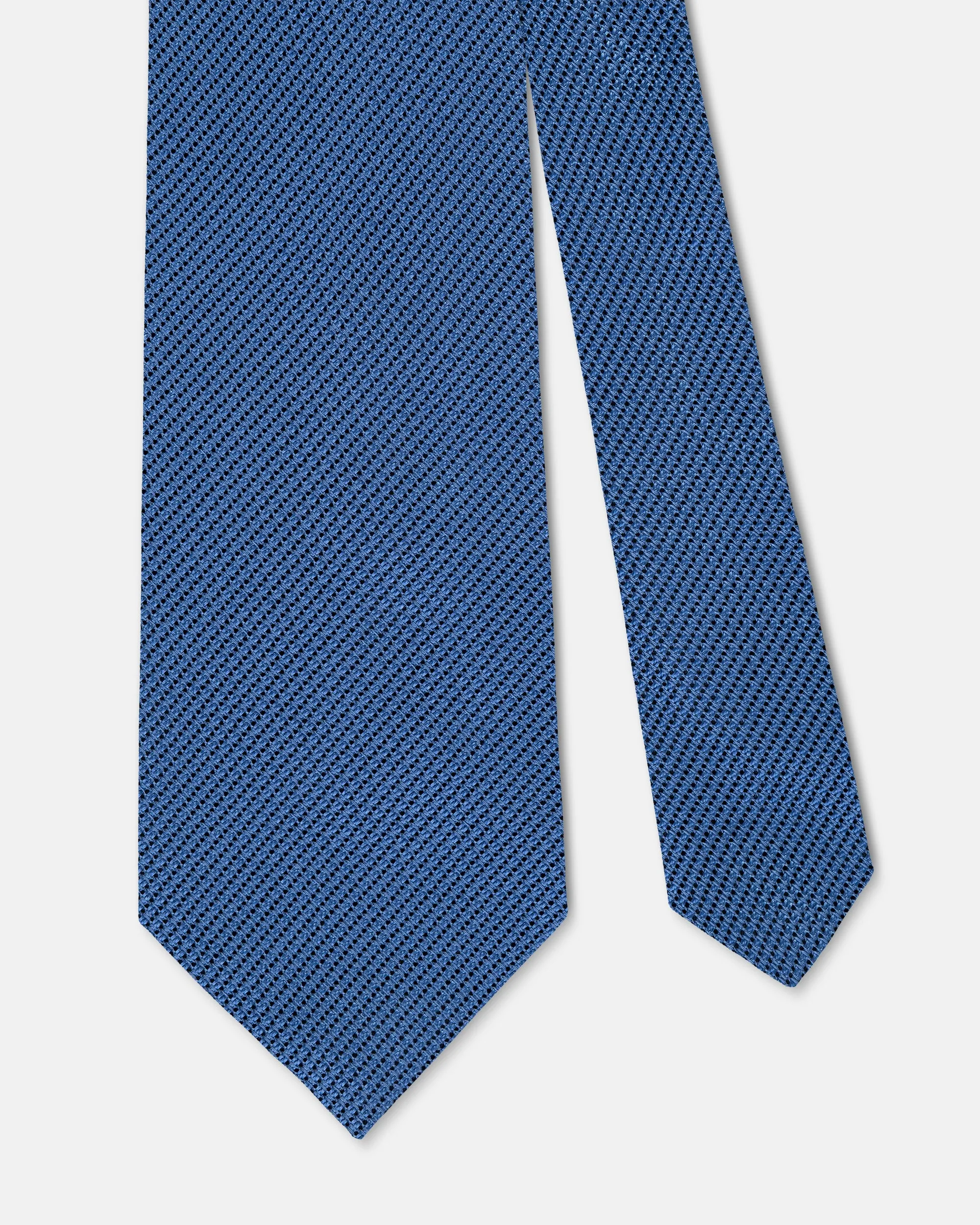 Made-in-UK Solid Mid Blue Grenadine Tie sold by J. Press product image thumbnail 2