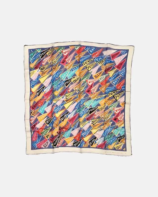 Vintage College University Banners Scarf by Berkshire Handkerchief Co. made by J. Press