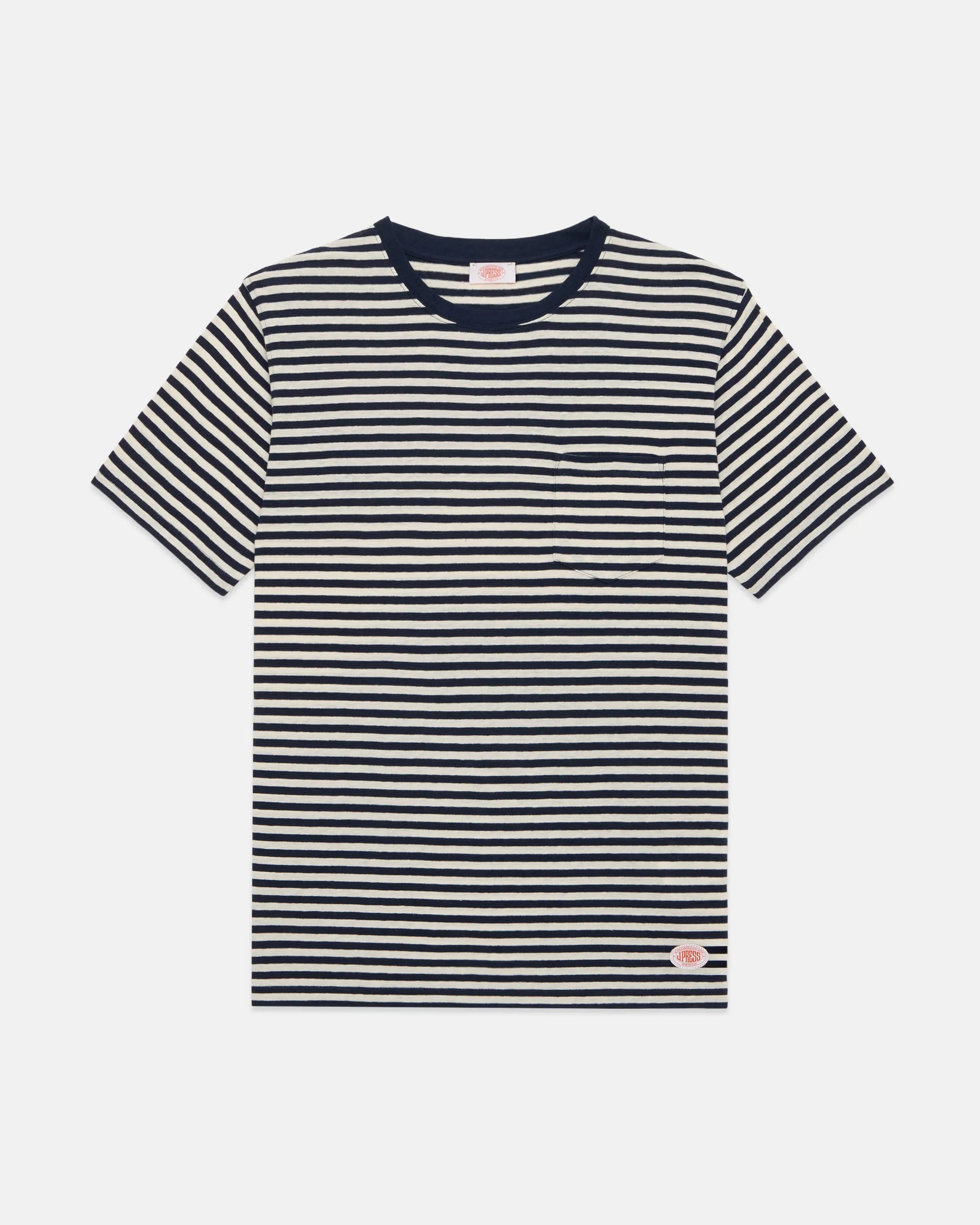 Armor-Lux Navy & White Stripe Cotton-Linen T-Shirt sold by J. Press
