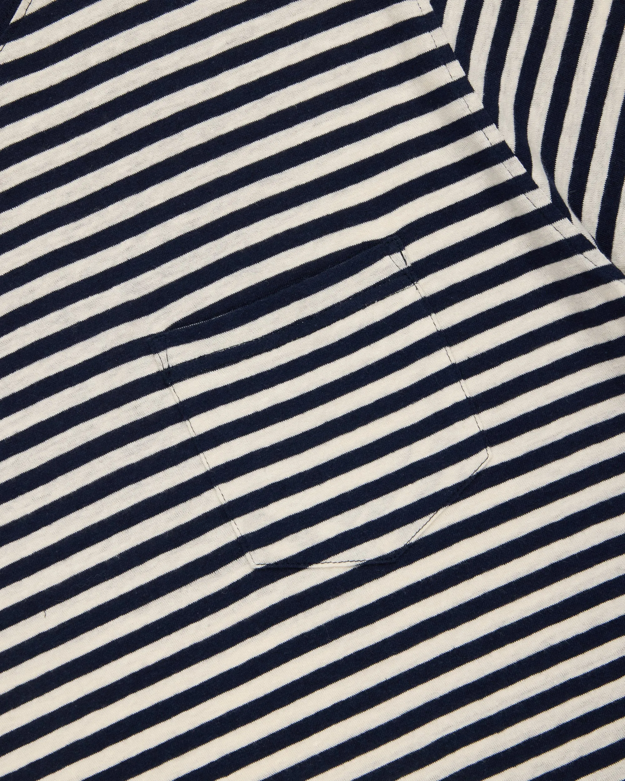 Armor-Lux Navy & White Stripe Cotton-Linen T-Shirt sold by J. Press product image thumbnail 3