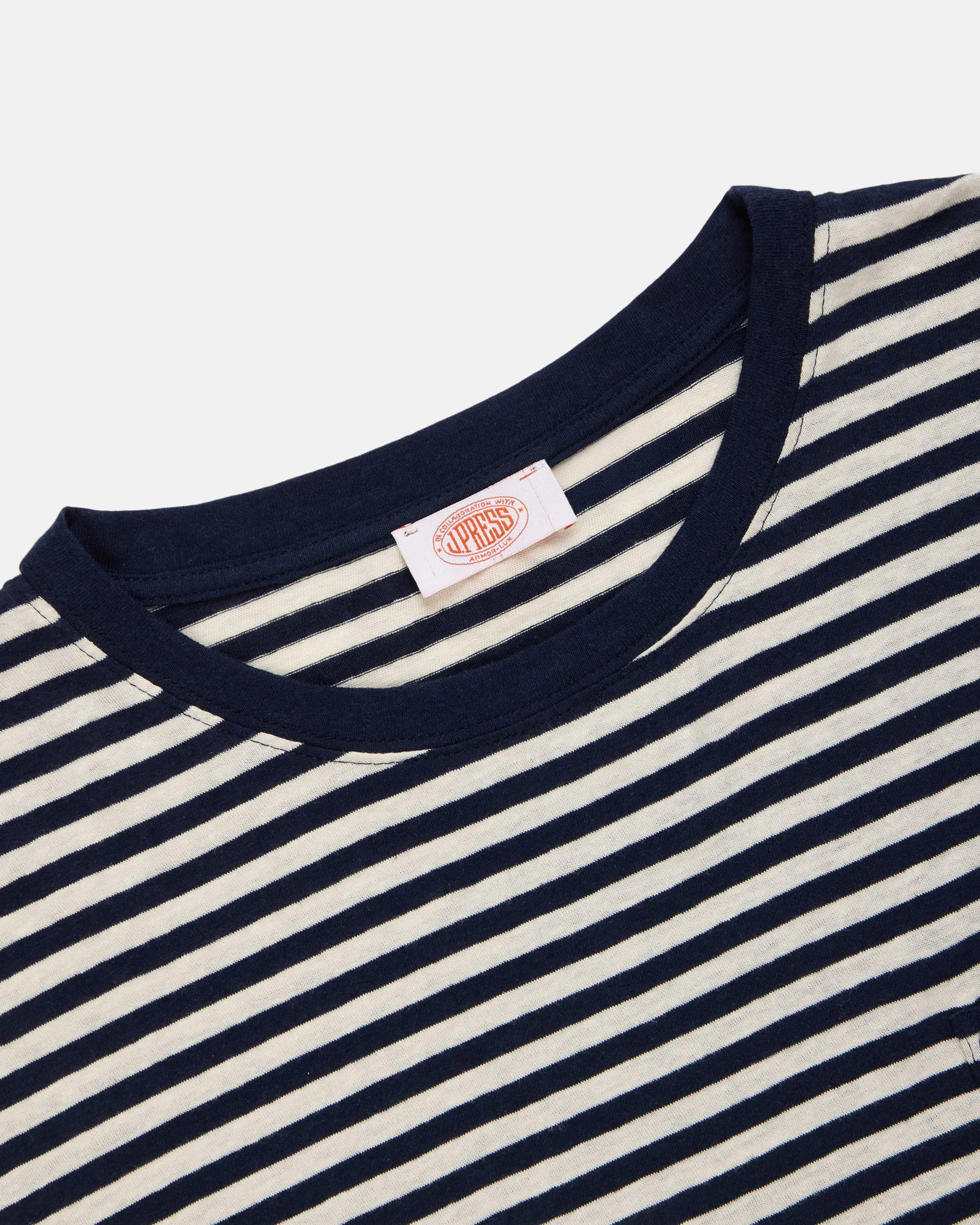 Armor-Lux Navy & White Stripe Cotton-Linen T-Shirt sold by J. Press product image thumbnail 2