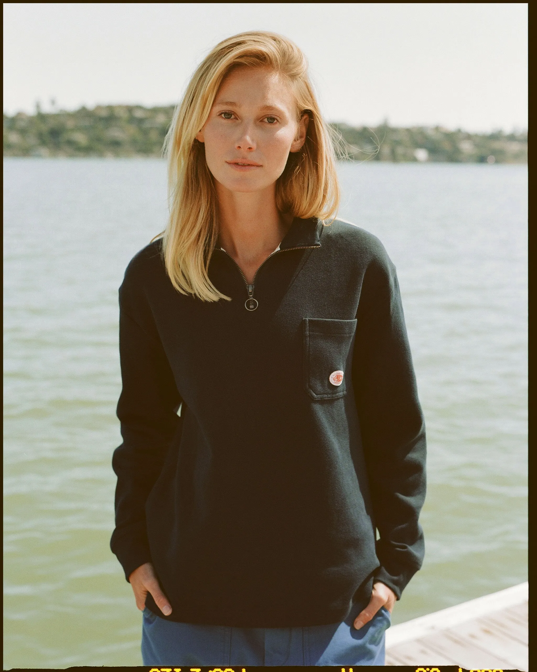 Armor-Lux Navy Quarter-Zip Organic Cotton Sweatshirt sold by J. Press product image thumbnail 5